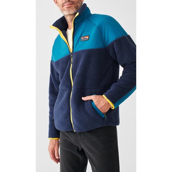 Faherty blue high Pile Fleece Sherpa Jacket